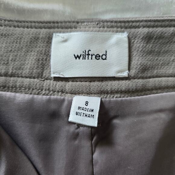 Aritzia Wilfred Astral Cargo High Waisted Micro Crepe Mini Skirt Nomad Taupe 8 - Picture 4 of 8